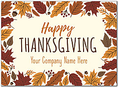 Leaf Border Name Card D8119U-4B
